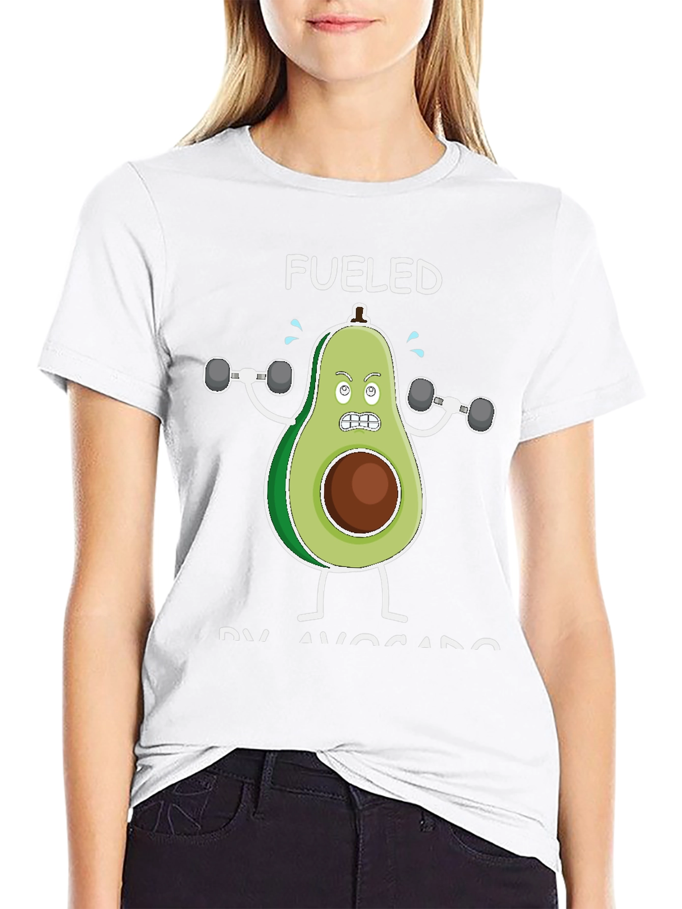 Fueled By Avocado T-Shirt Funny Gym Workout Tee