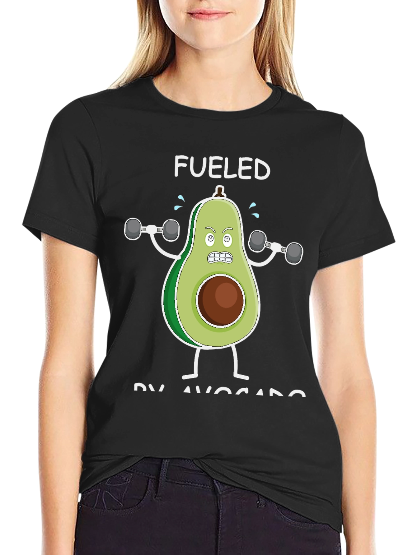 Fueled By Avocado T-Shirt Funny Gym Workout Tee