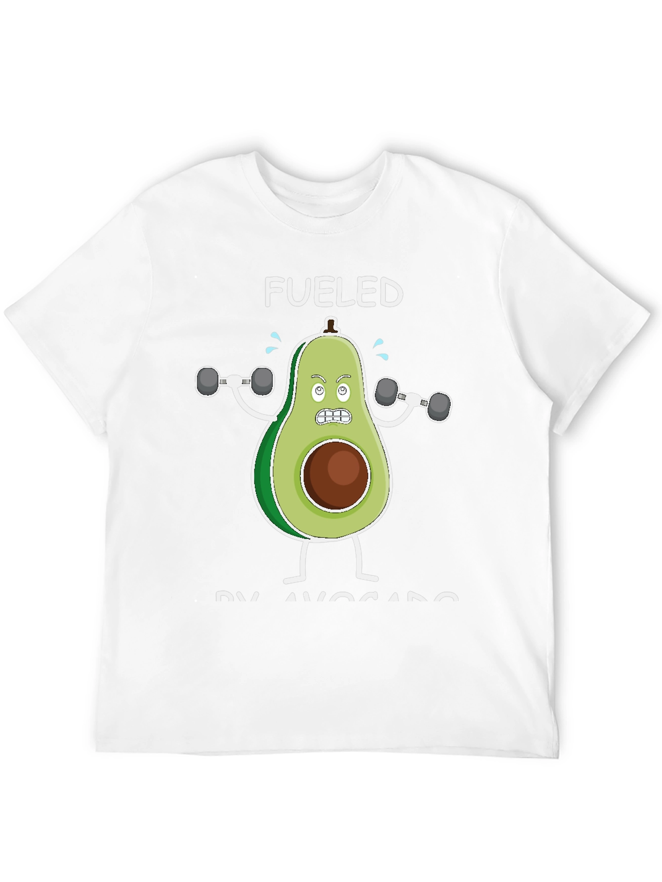 Fueled By Avocado T-Shirt Funny Gym Workout Tee