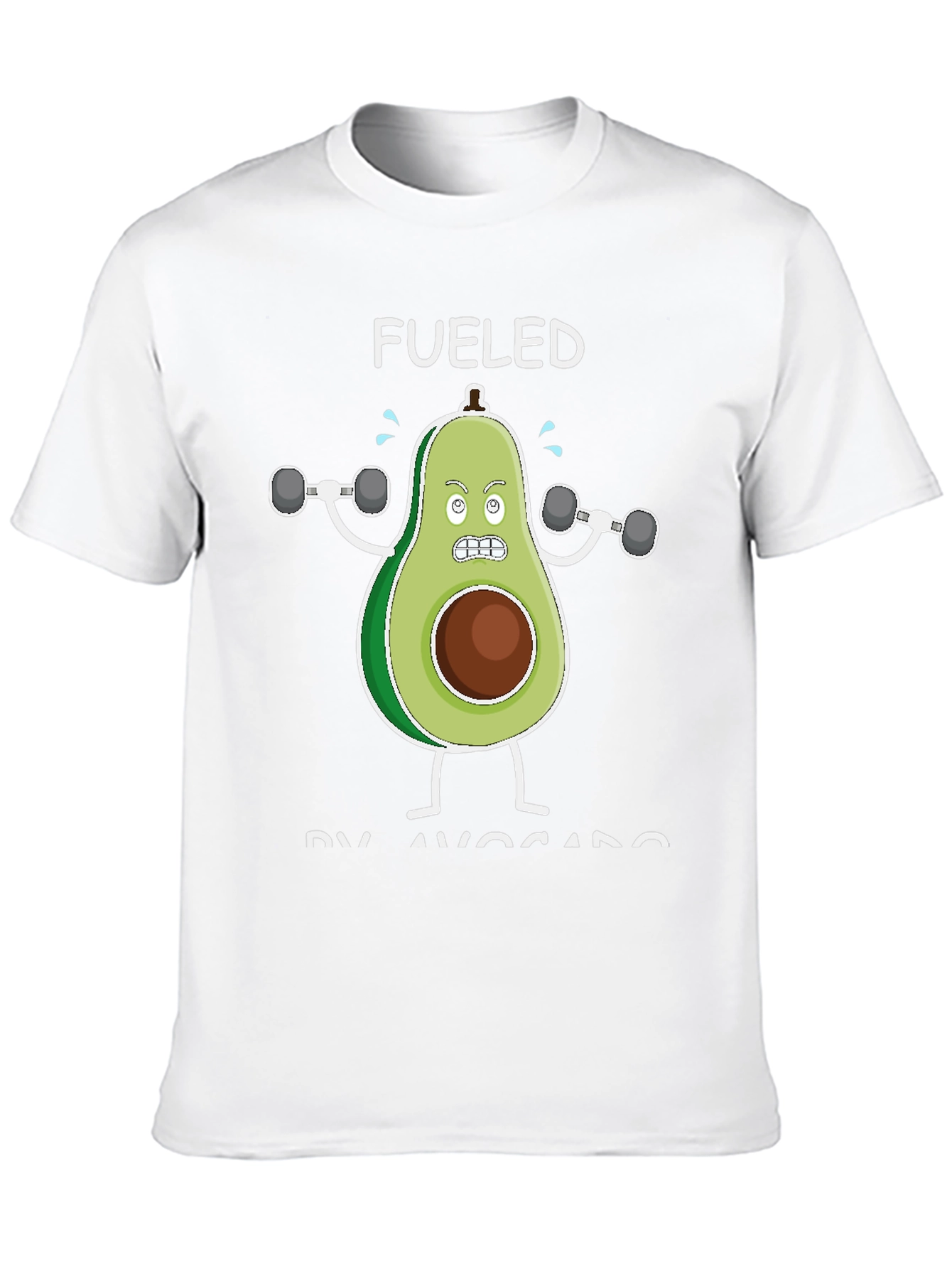 Fueled By Avocado T-Shirt Funny Gym Workout Tee