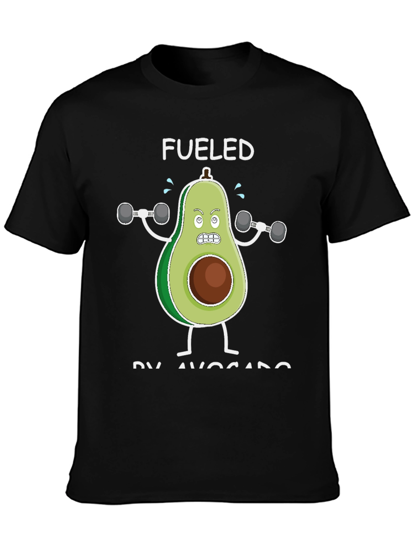 Fueled By Avocado T-Shirt Funny Gym Workout Tee