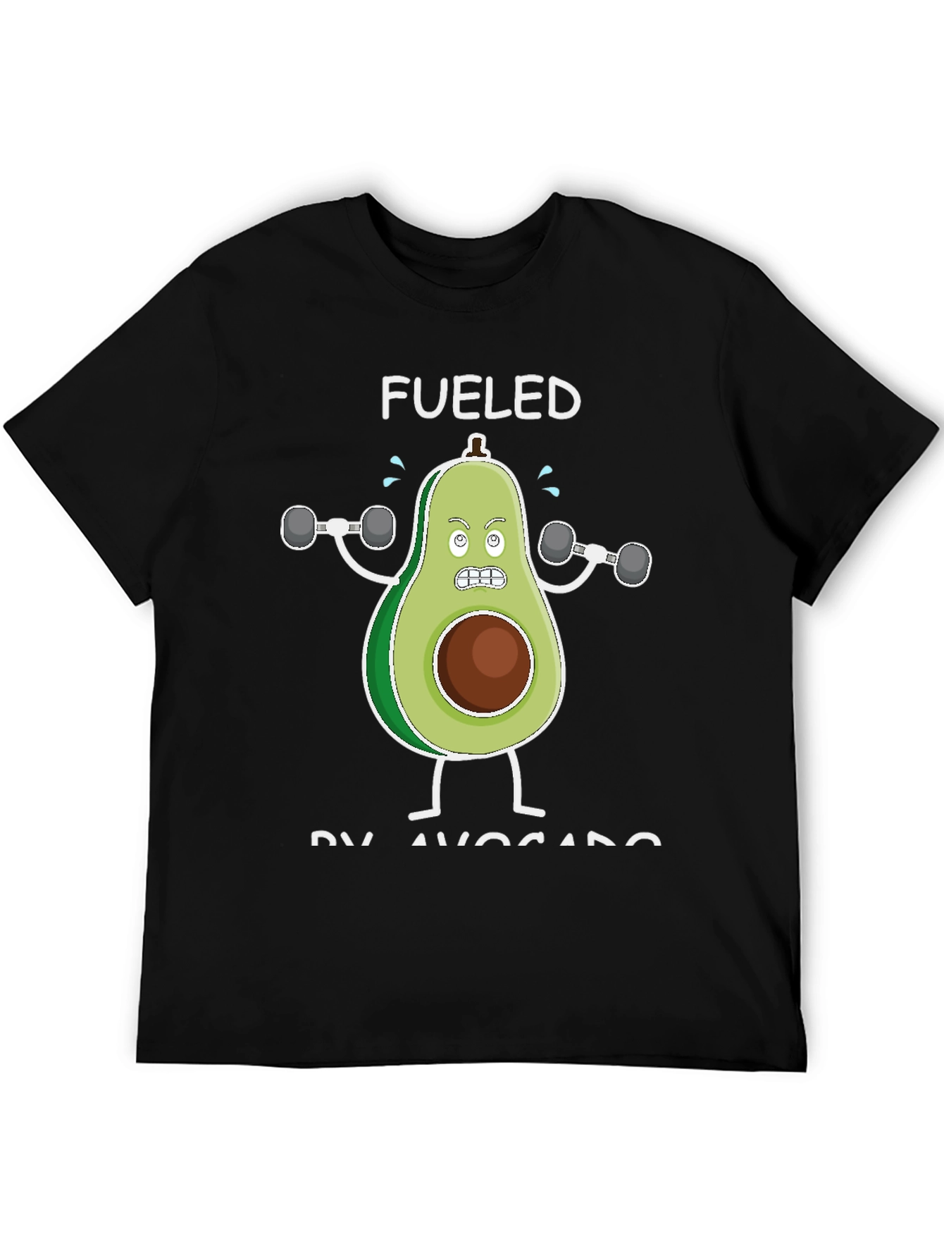 Fueled By Avocado T-Shirt Funny Gym Workout Tee