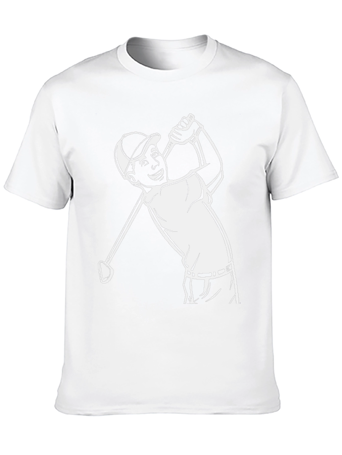 Golf Swing Graphic Tee - Black Cotton T-Shirt