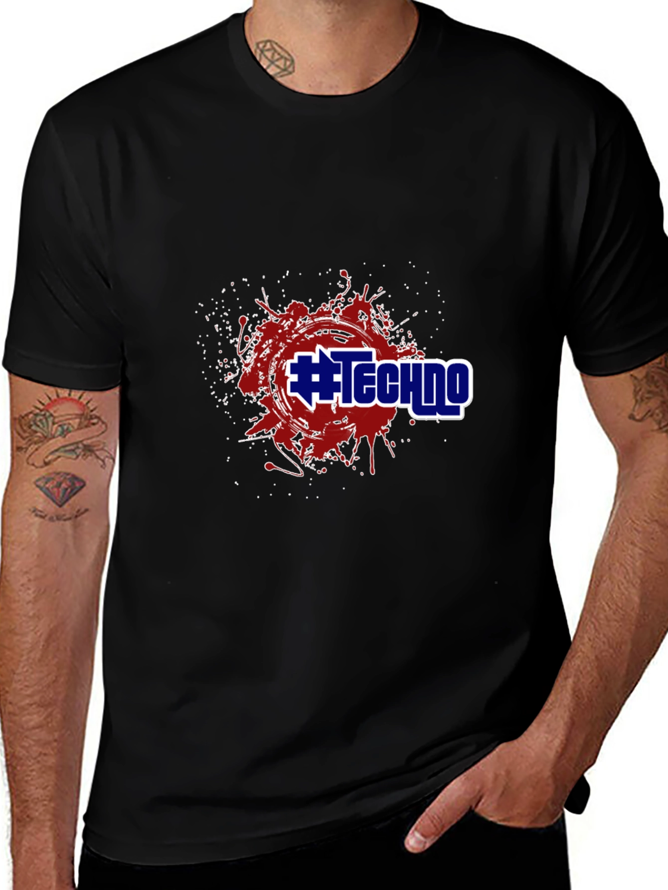 #Techno Graphic Tee - Black T-Shirt