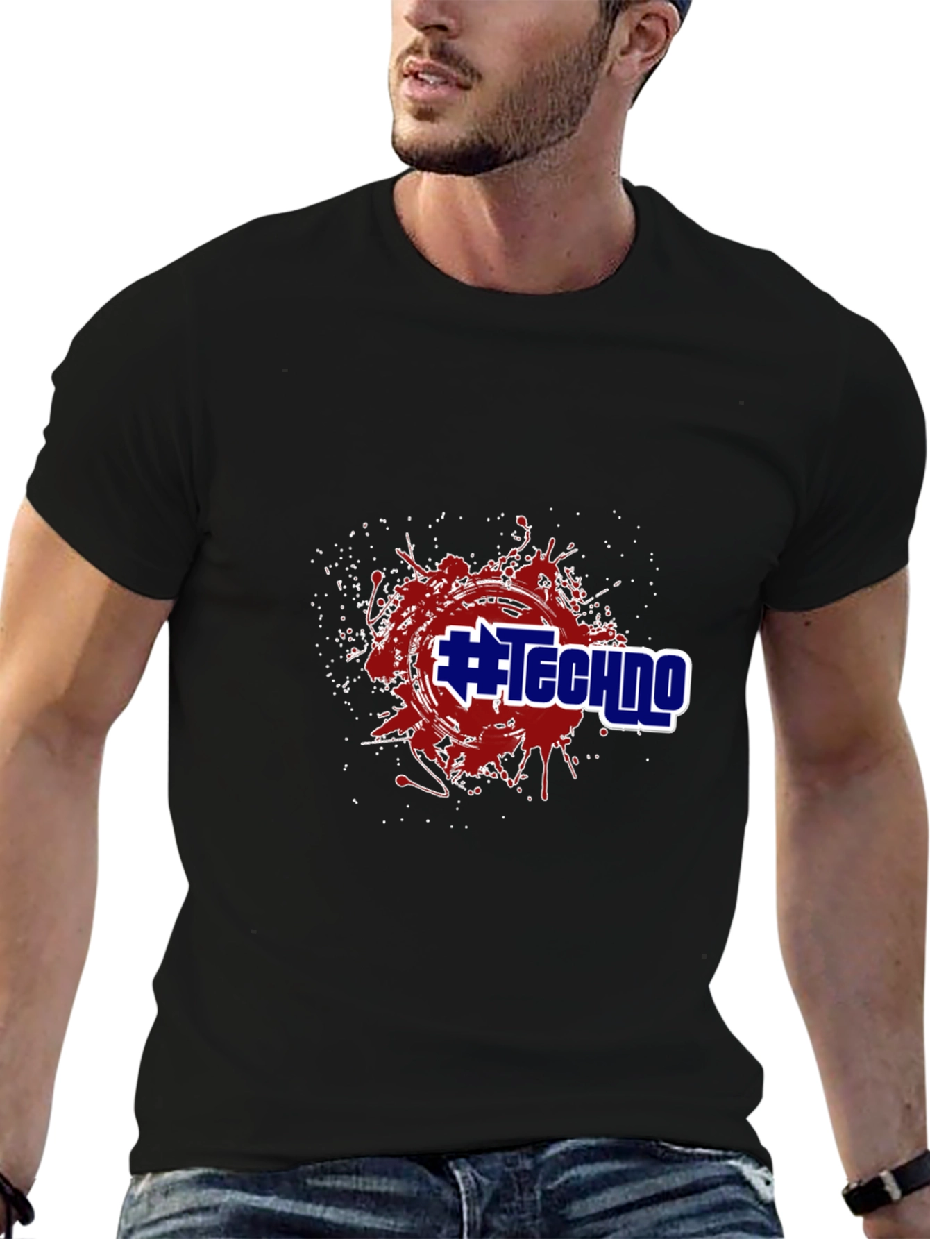 #Techno Graphic Tee - Black T-Shirt