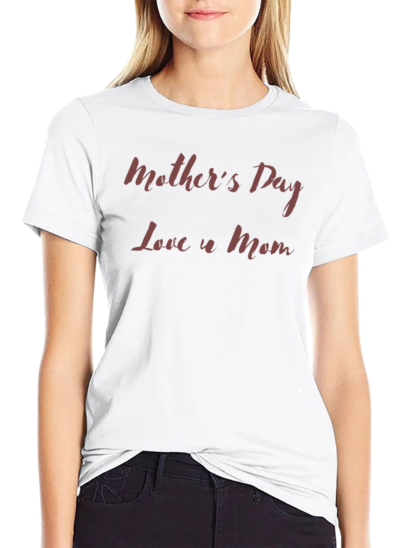 Mothers Day Love U Mom Black T-Shirt
