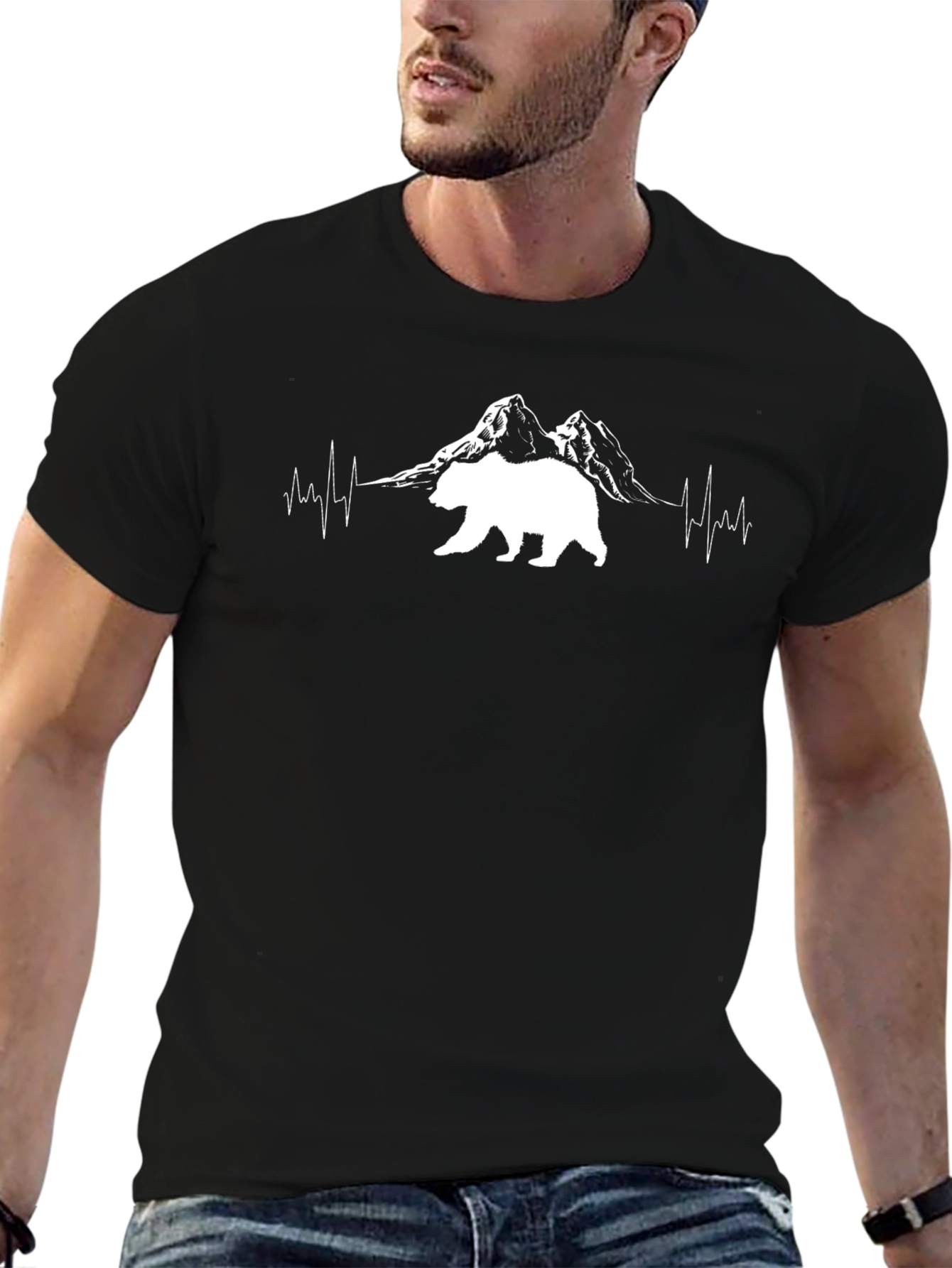 Bear Mountain Heartbeat Graphic Tee - Black