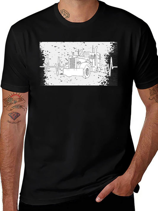 Trucker Heartbeat T-Shirt - Classic Design