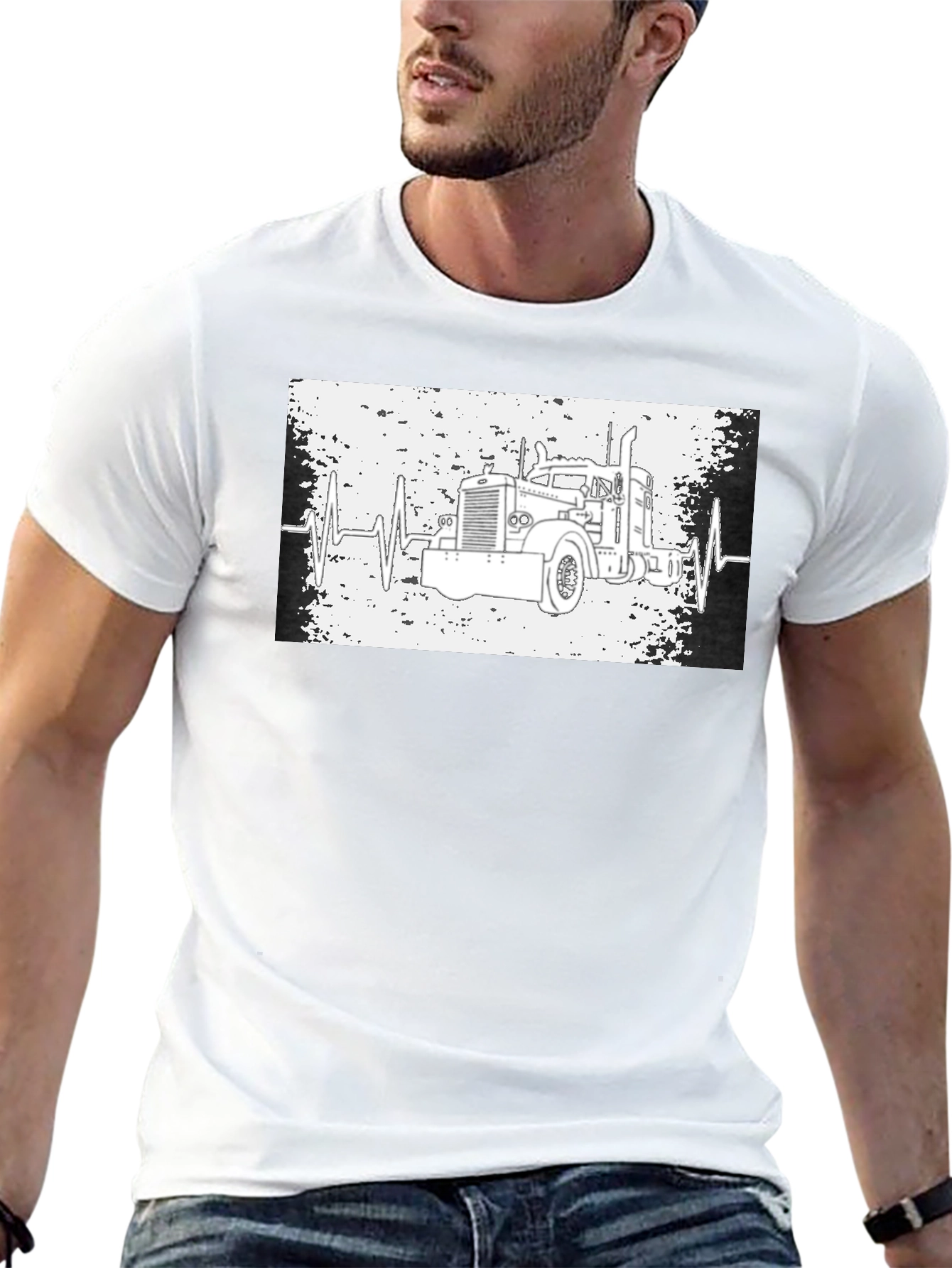 Trucker Heartbeat T-Shirt - Classic Design