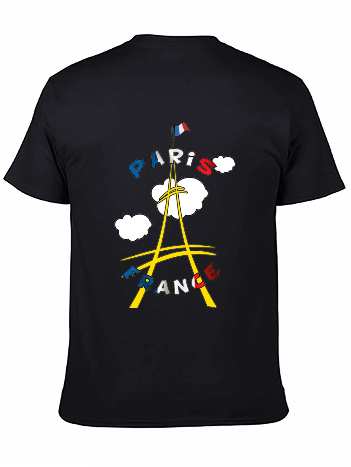 Paris France Graphic Tee - Black Cotton T-Shirt