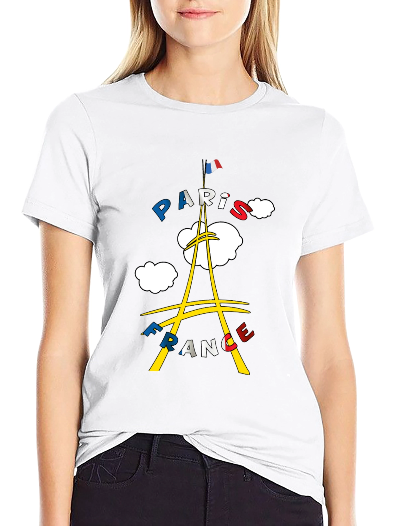 Paris France Graphic Tee - Black Cotton T-Shirt