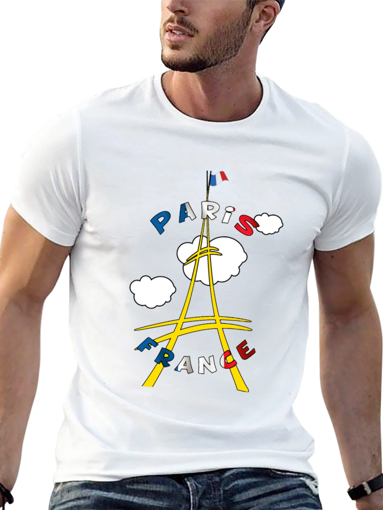 Paris France Graphic Tee - Black Cotton T-Shirt