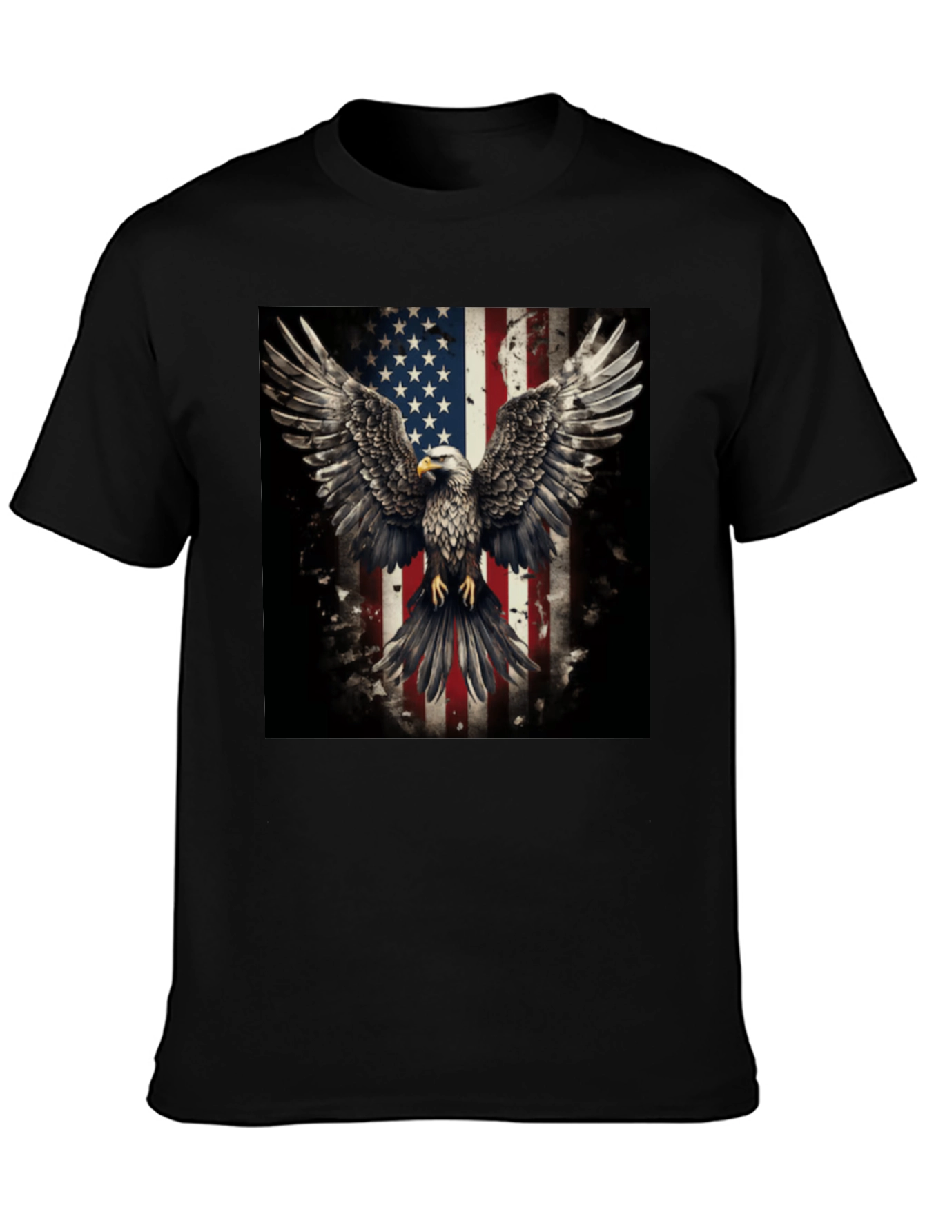 Patriotic Eagle American Flag Graphic T-Shirt