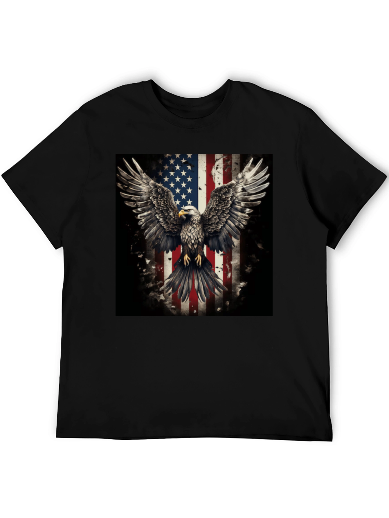 Patriotic Eagle American Flag Graphic T-Shirt