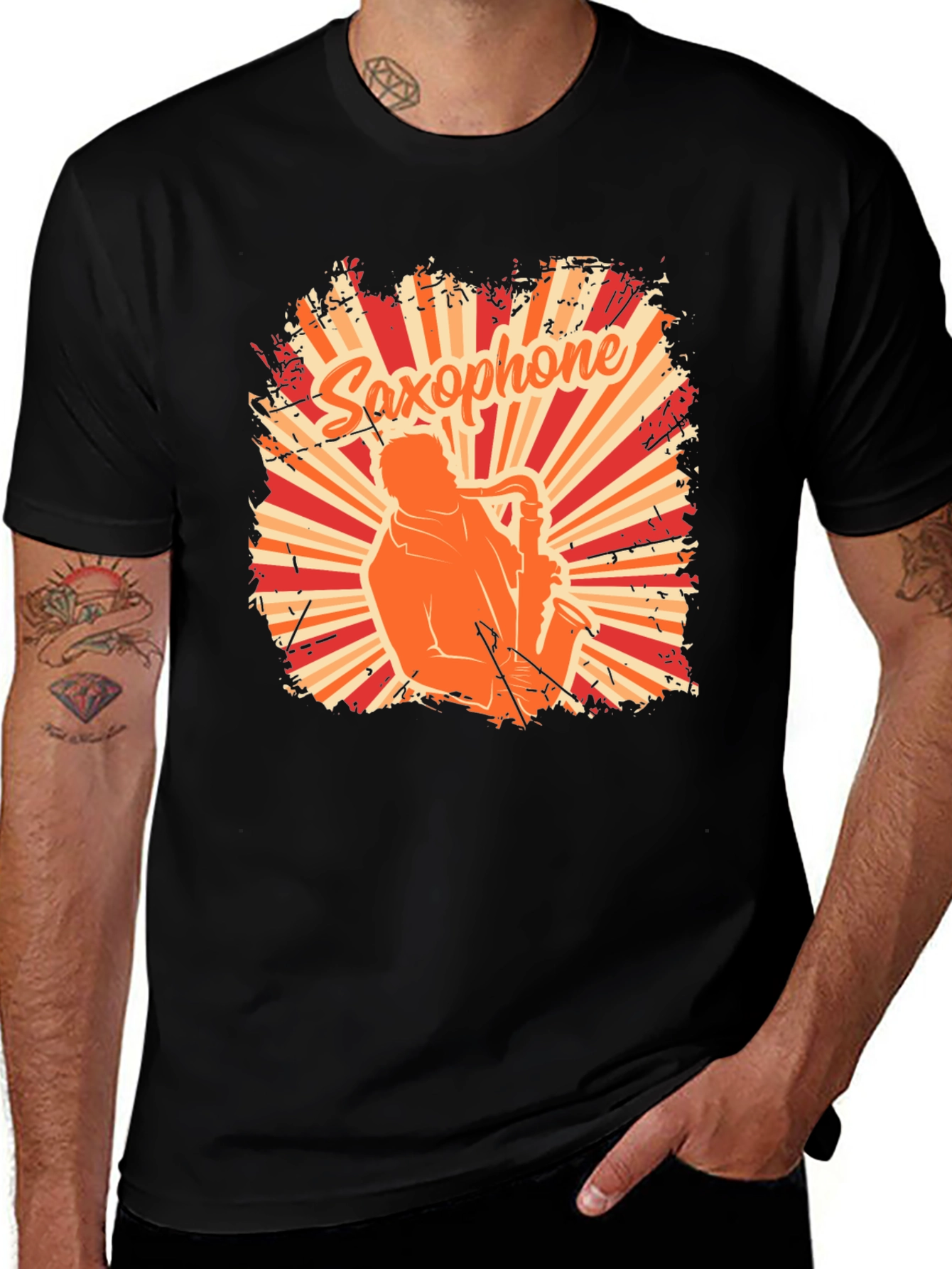 Saxophone Player Graphic T-Shirt - Retro Style