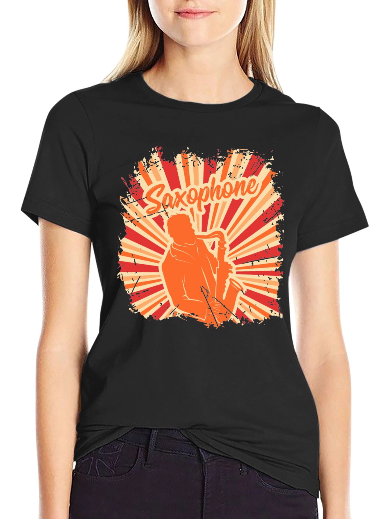 Saxophone Player Graphic T-Shirt - Retro Style