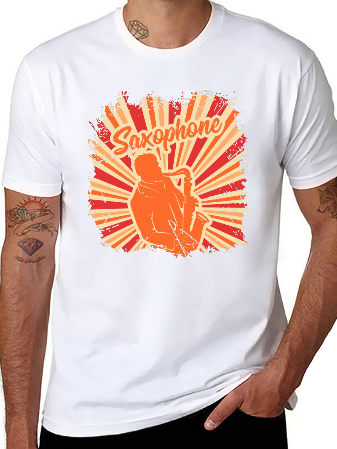 Saxophone Player Graphic T-Shirt - Retro Style