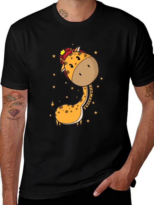 Firefighter Giraffe Graphic T-Shirt
