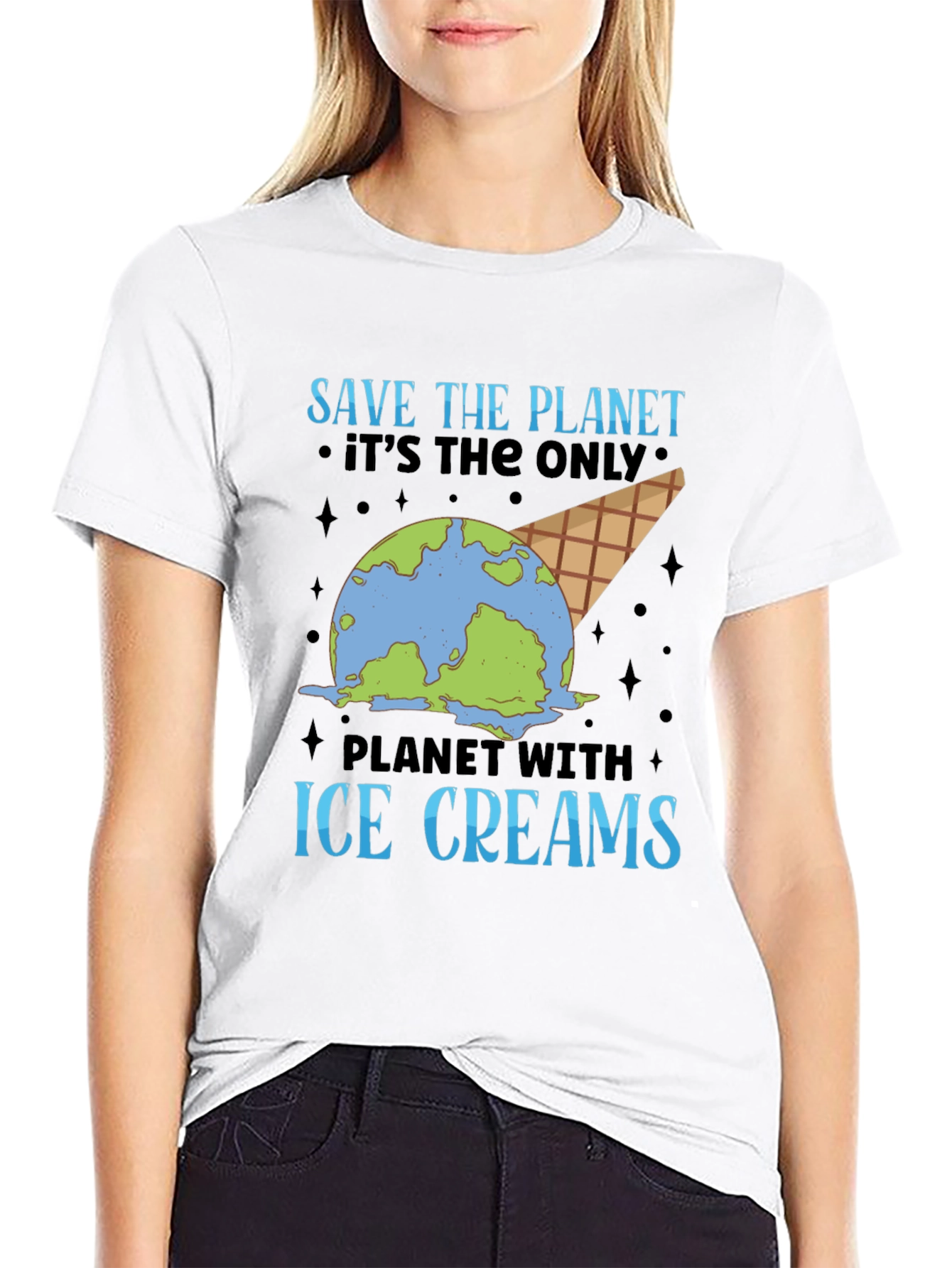 Save the Planet Ice Cream Earth Tee