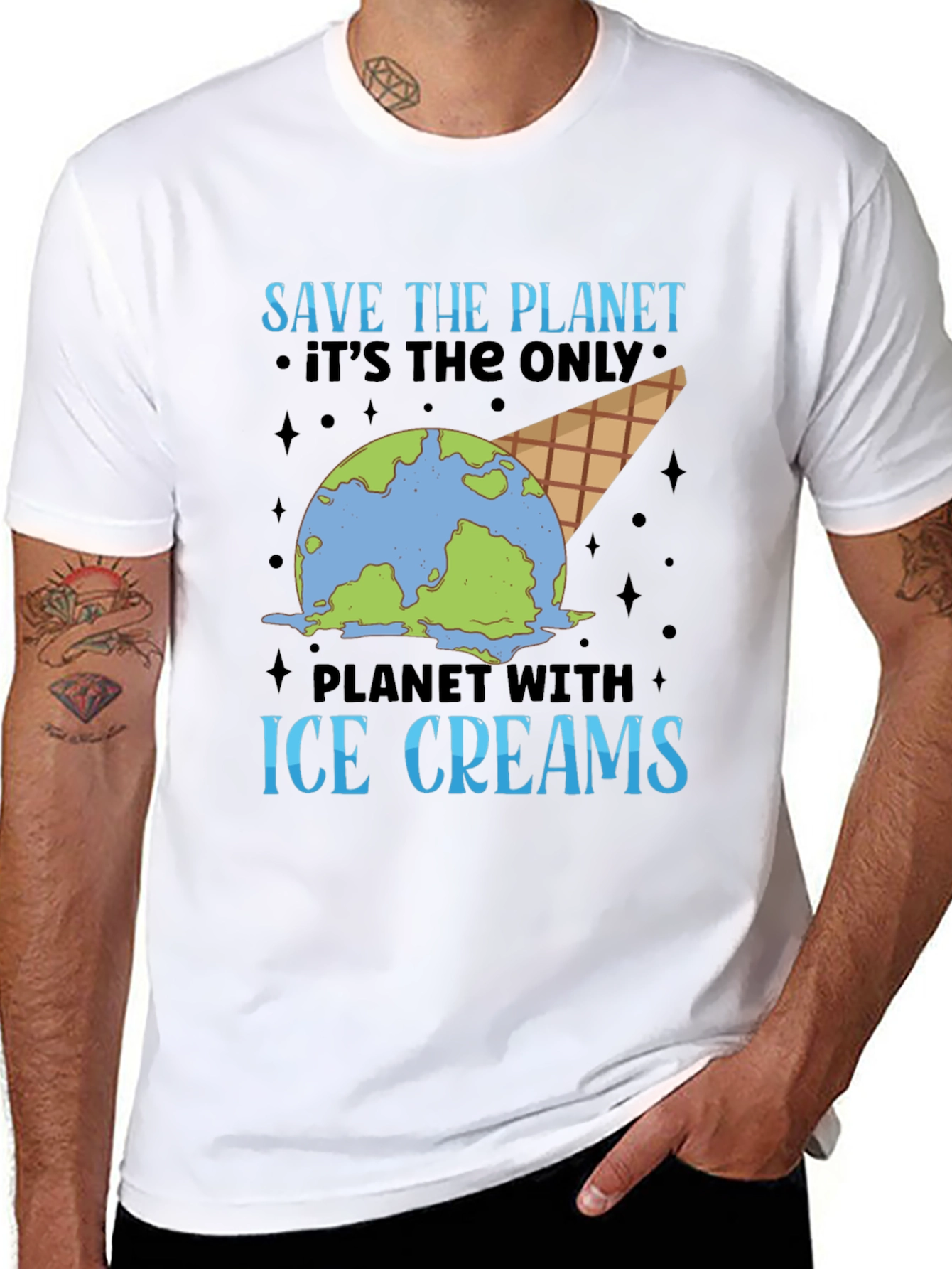 Save the Planet Ice Cream Earth Tee
