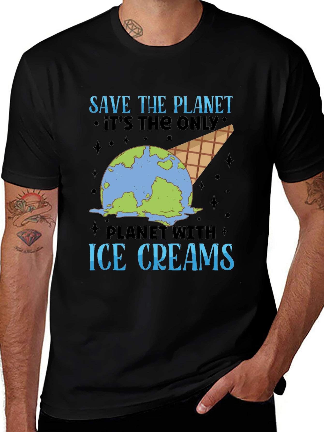 Save the Planet Ice Cream Earth Tee