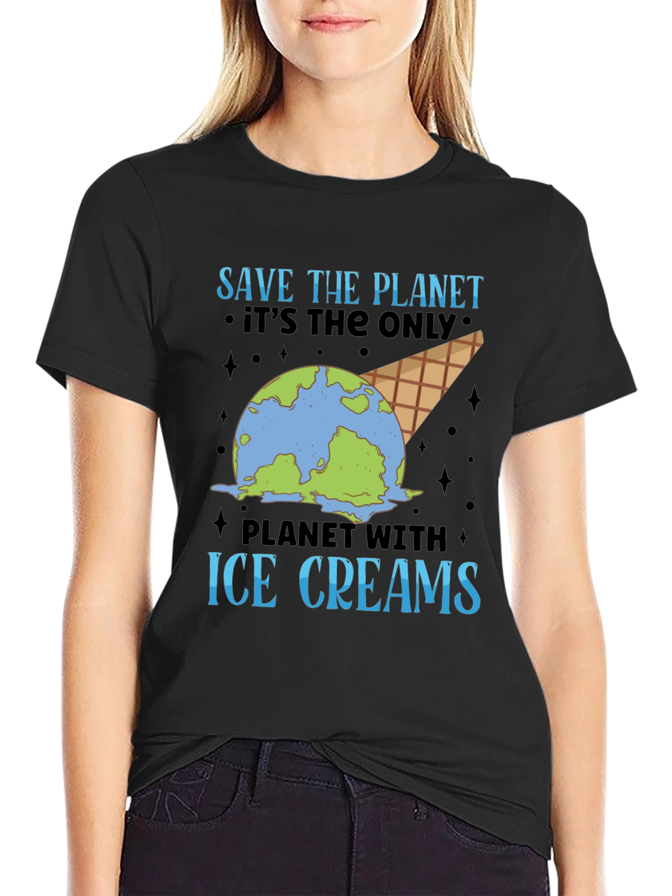 Save the Planet Ice Cream Earth Tee