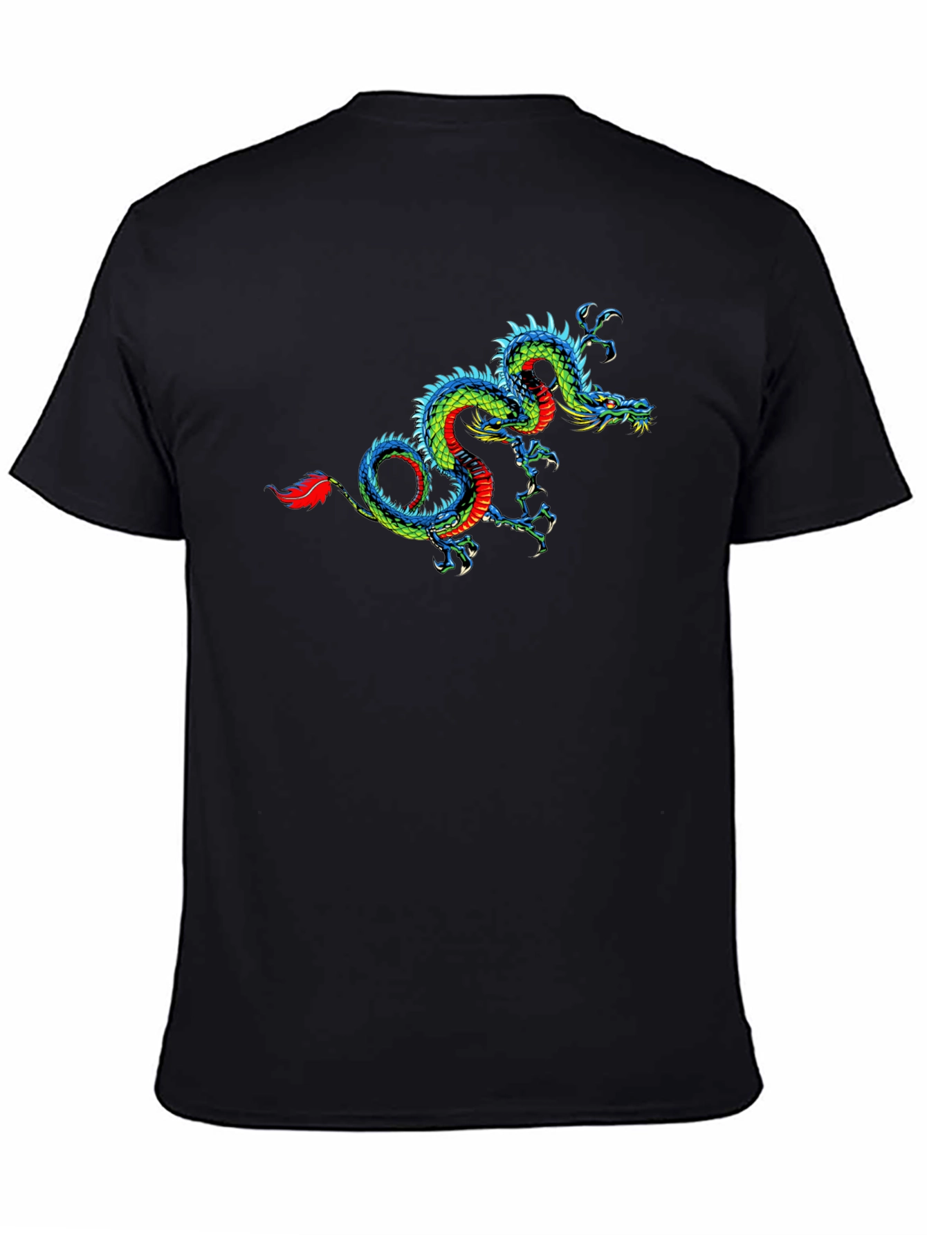 Dragon Graphic Print Black T-Shirt