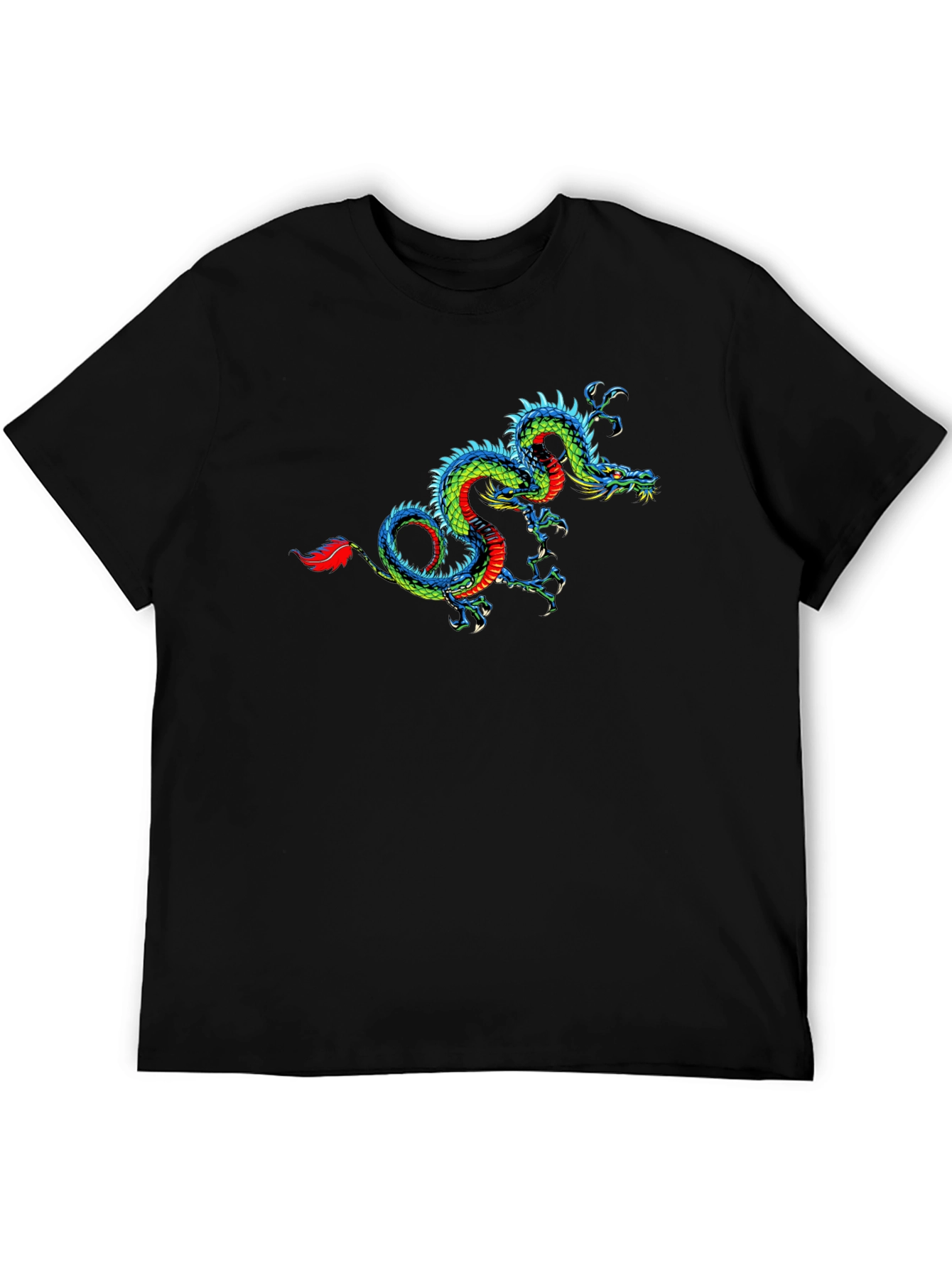 Dragon Graphic Print Black T-Shirt