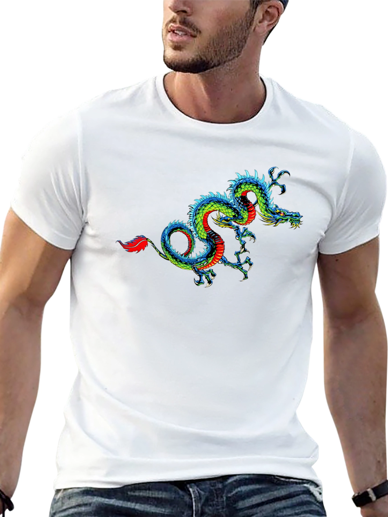 Dragon Graphic Print Black T-Shirt