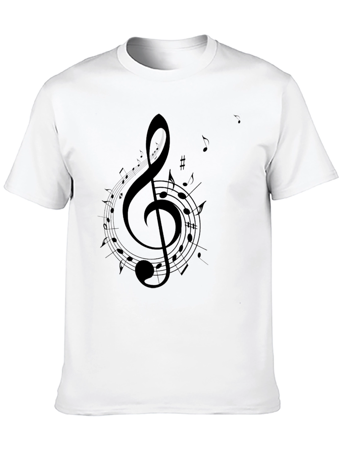 Musical Treble Clef Black T-Shirt
