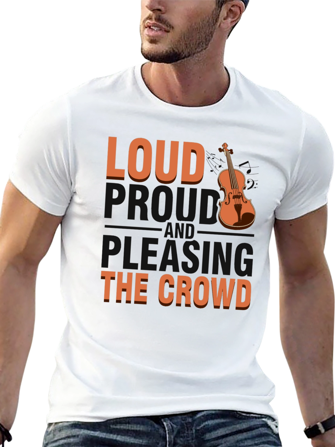 Loud Violinist Graphic Tee - Music Lover T-Shirt