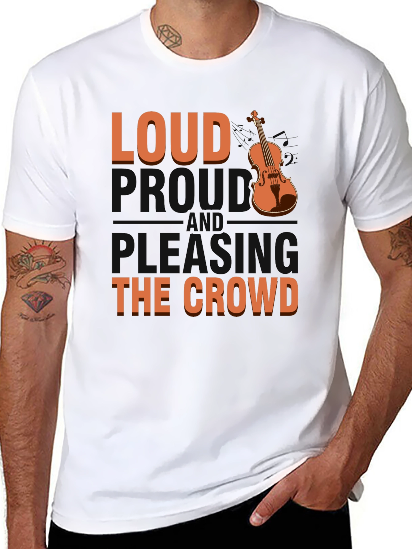 Loud Violinist Graphic Tee - Music Lover T-Shirt