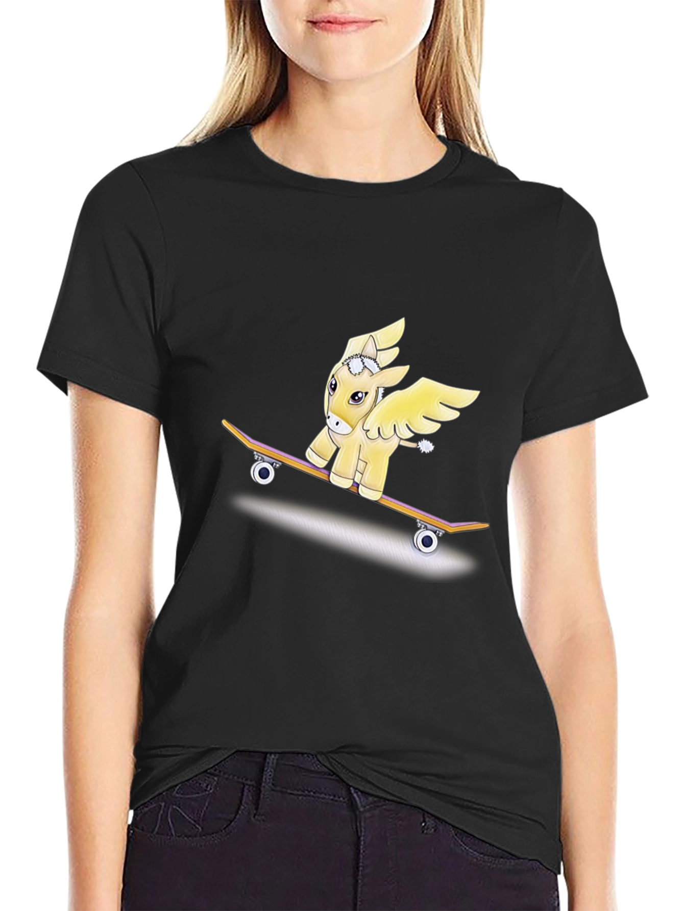 Pegasus Pony Skateboard Graphic T-Shirt