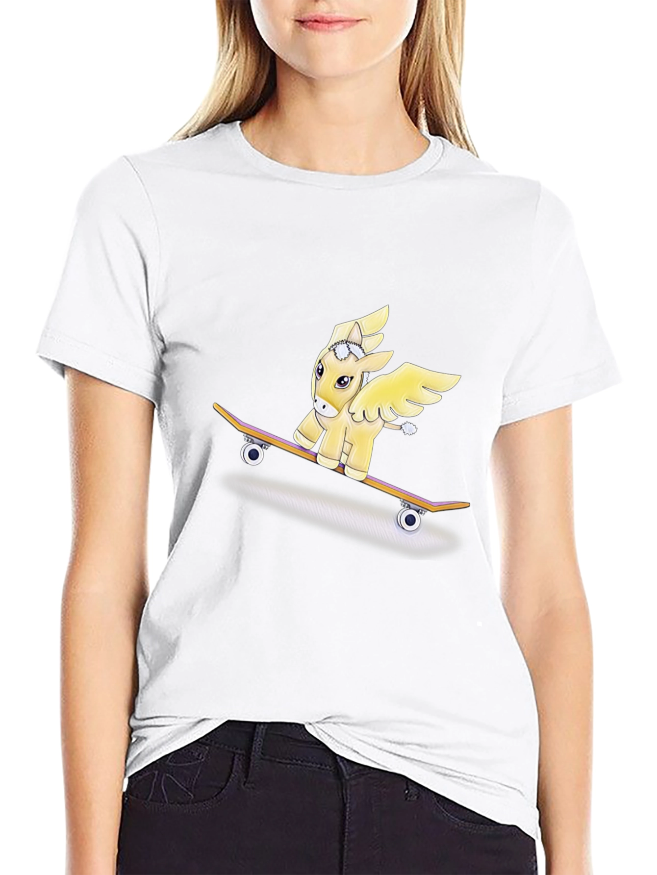 Pegasus Pony Skateboard Graphic T-Shirt