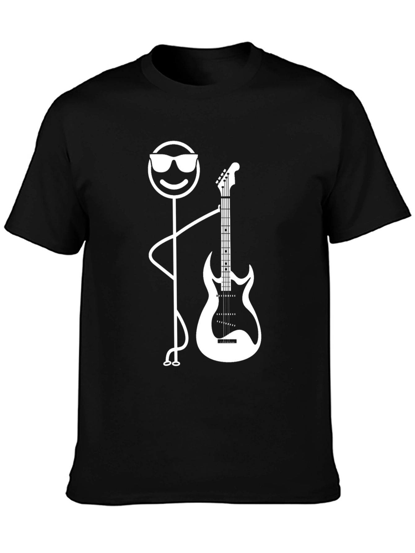 Cool Stick Figure Guitarist Graphic Tee