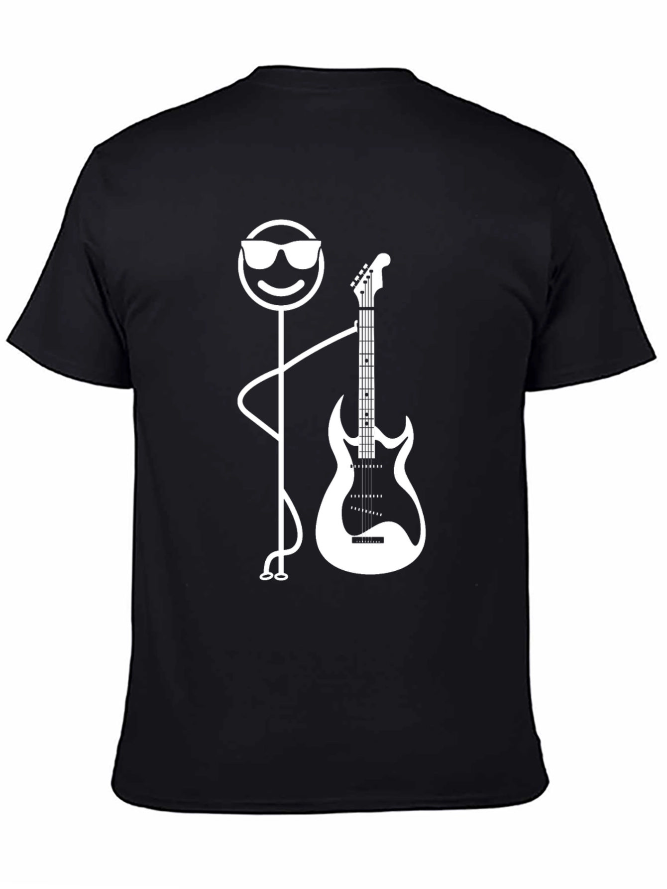 Cool Stick Figure Guitarist Graphic Tee