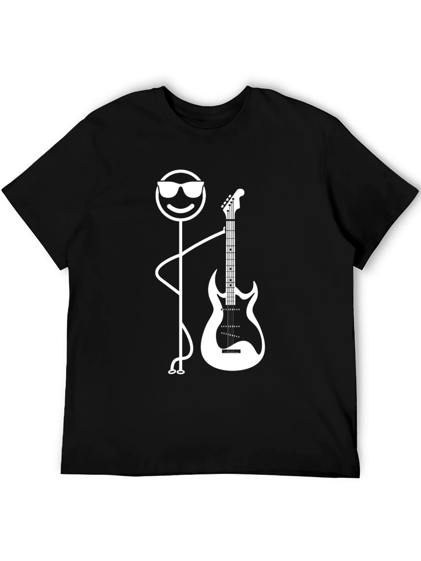Cool Stick Figure Guitarist Graphic Tee