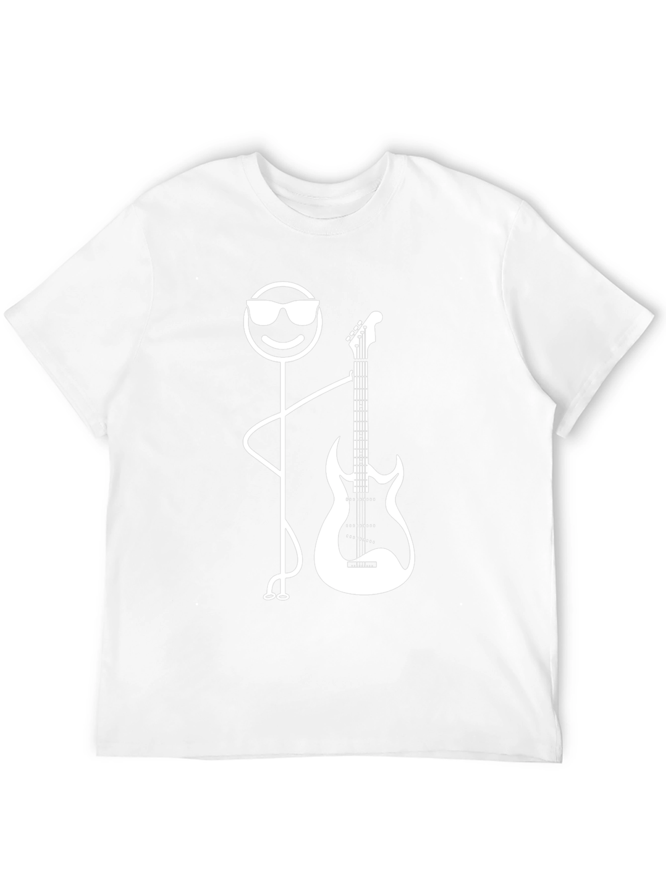Cool Stick Figure Guitarist Graphic Tee