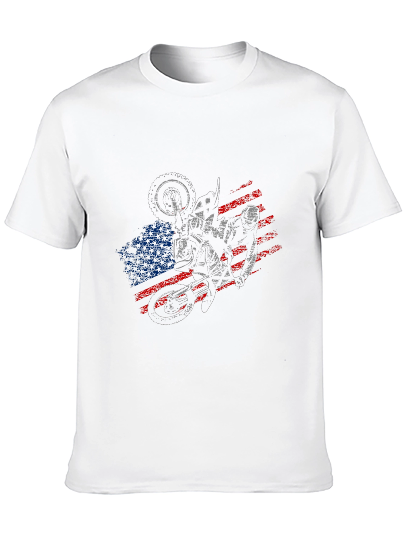 Motorcycle American Flag Graphic Tee