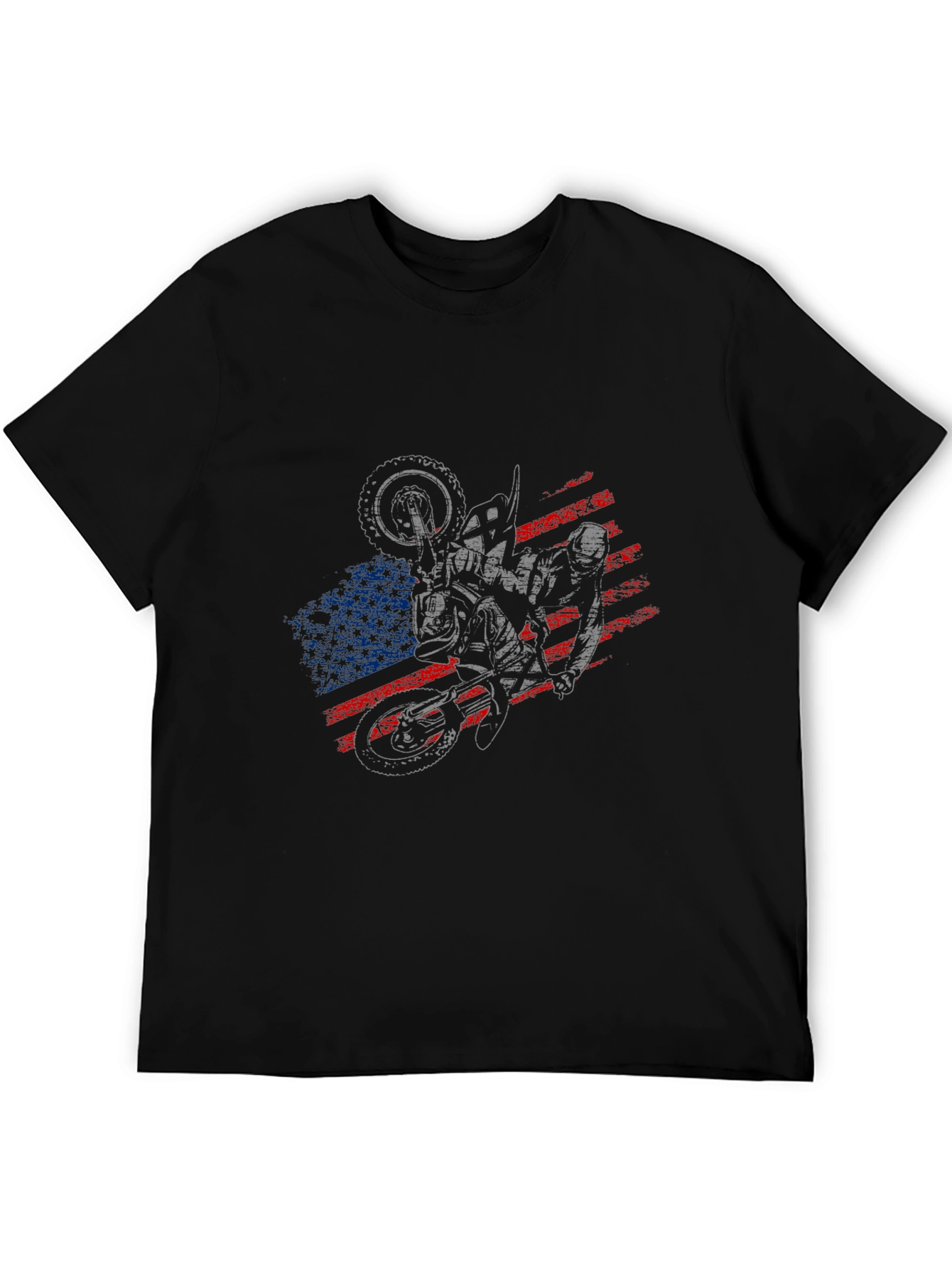 Motorcycle American Flag Graphic Tee