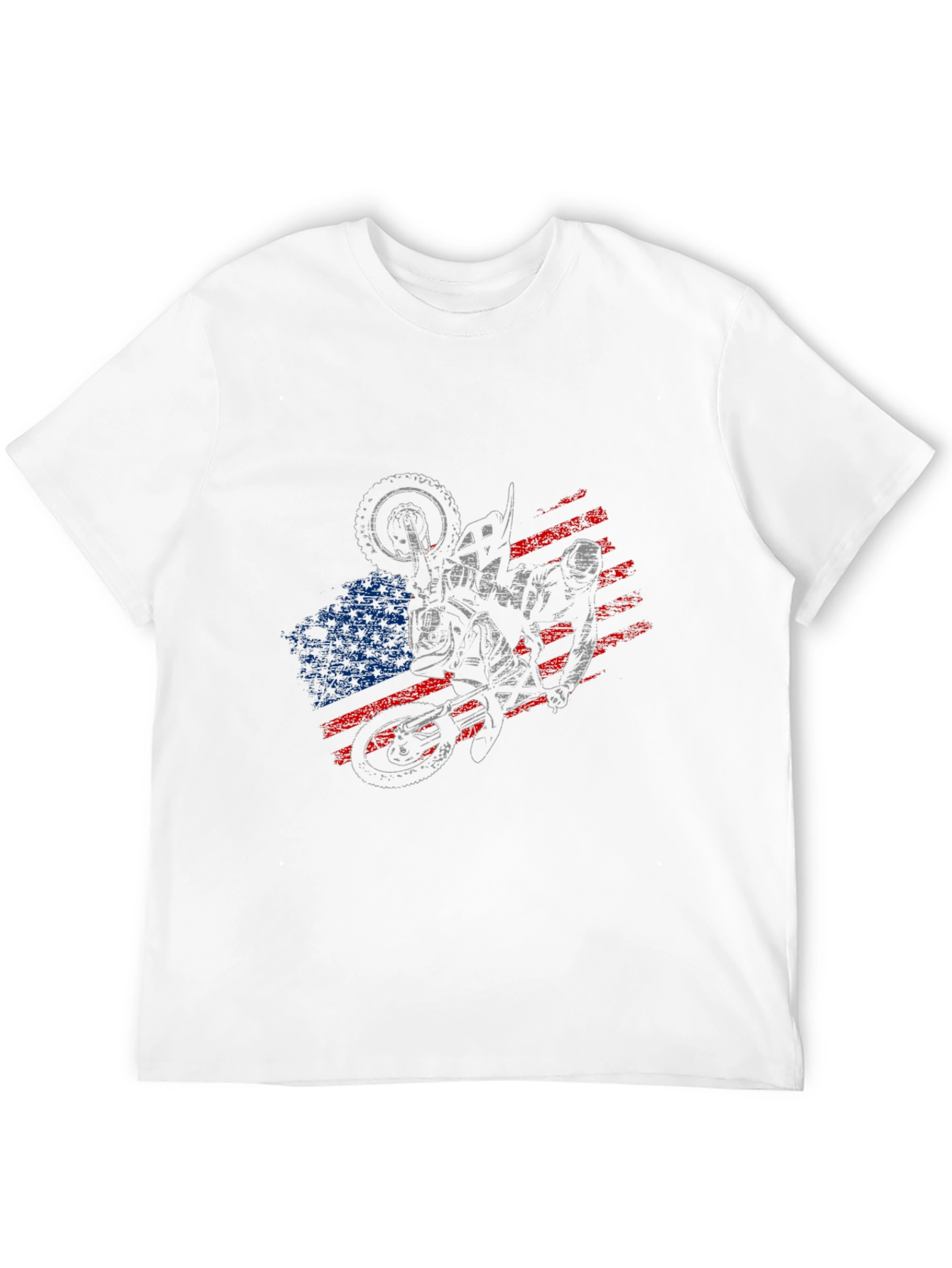 Motorcycle American Flag Graphic Tee
