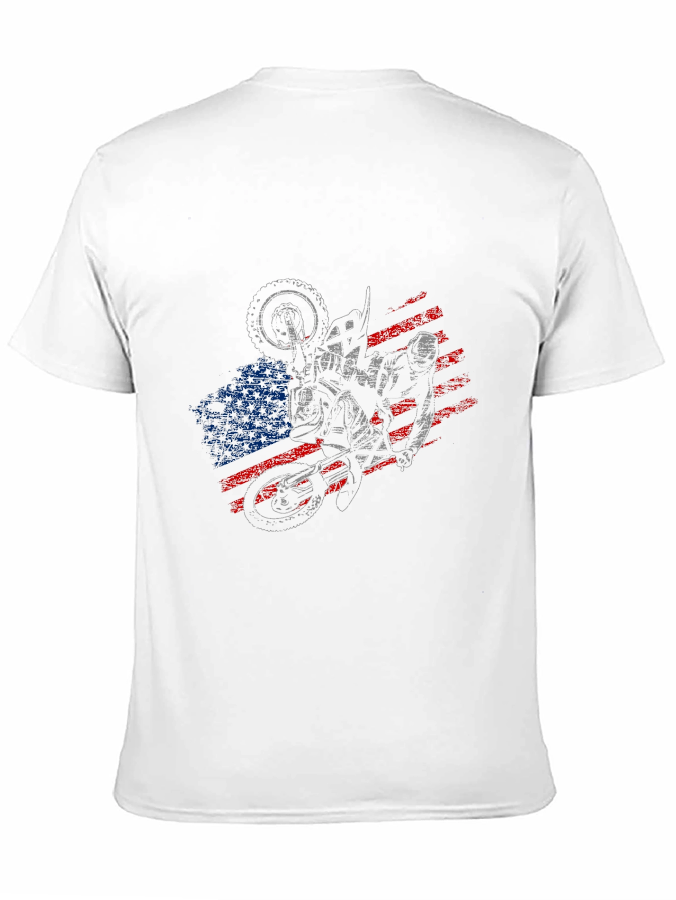 Motorcycle American Flag Graphic Tee