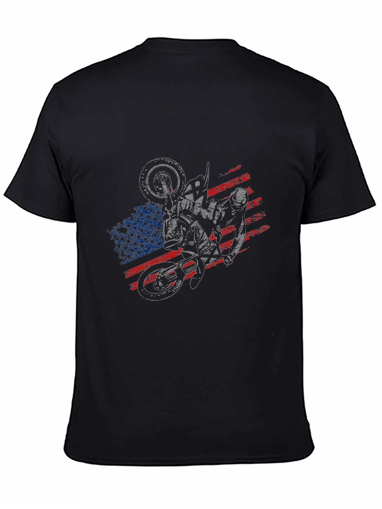 Motorcycle American Flag Graphic Tee
