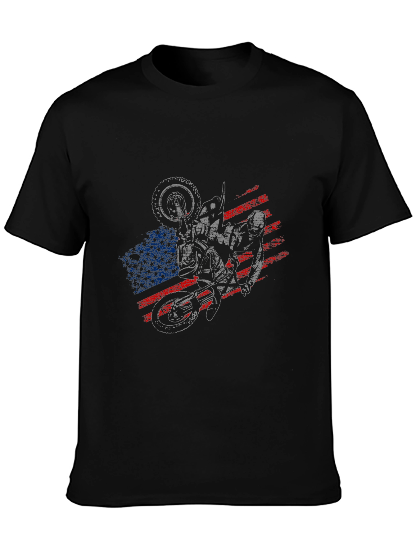 Motorcycle American Flag Graphic Tee