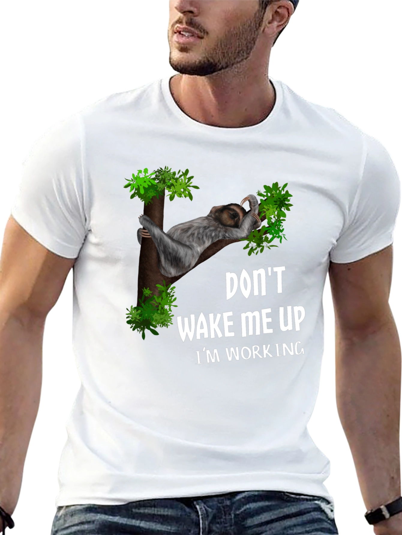 Funny Sloth Working T-Shirt: Dont Wake Me Up