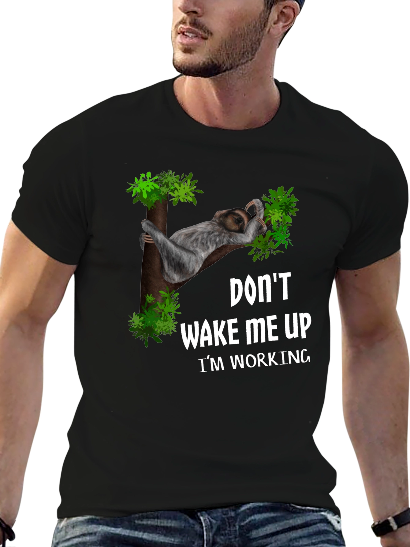 Funny Sloth Working T-Shirt: Dont Wake Me Up
