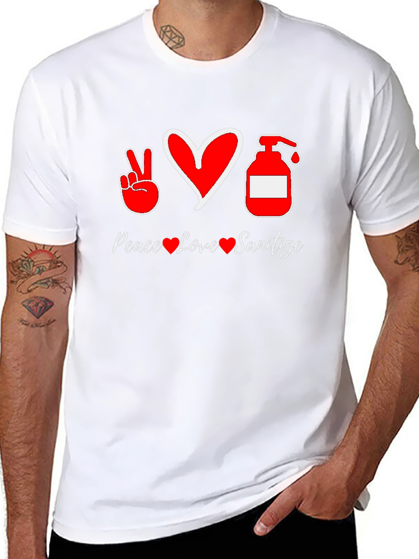 Peace Love Sanitize Graphic T-Shirt
