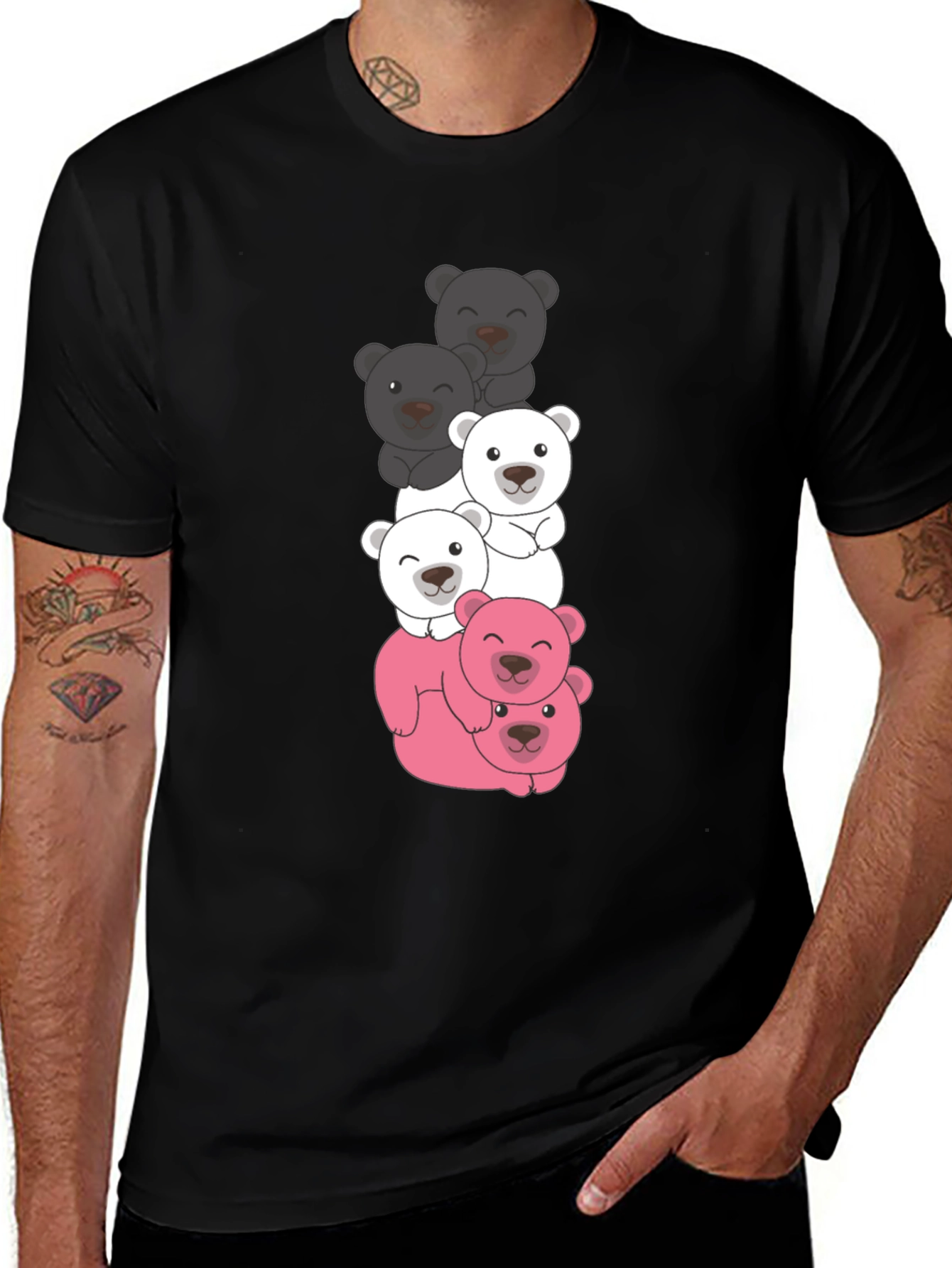 Stacked Bear T-Shirt - Cute & Fun Design