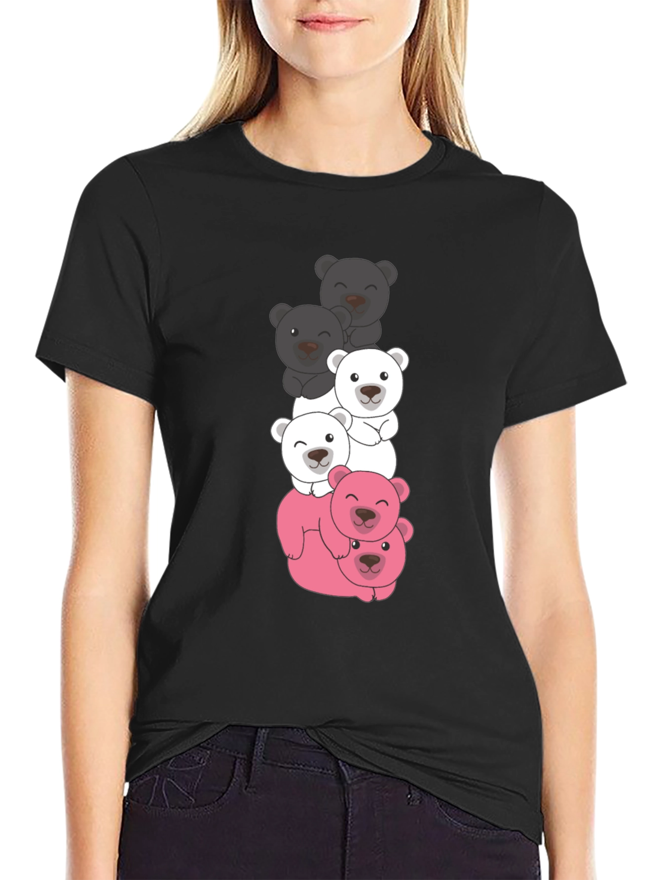 Stacked Bear T-Shirt - Cute & Fun Design