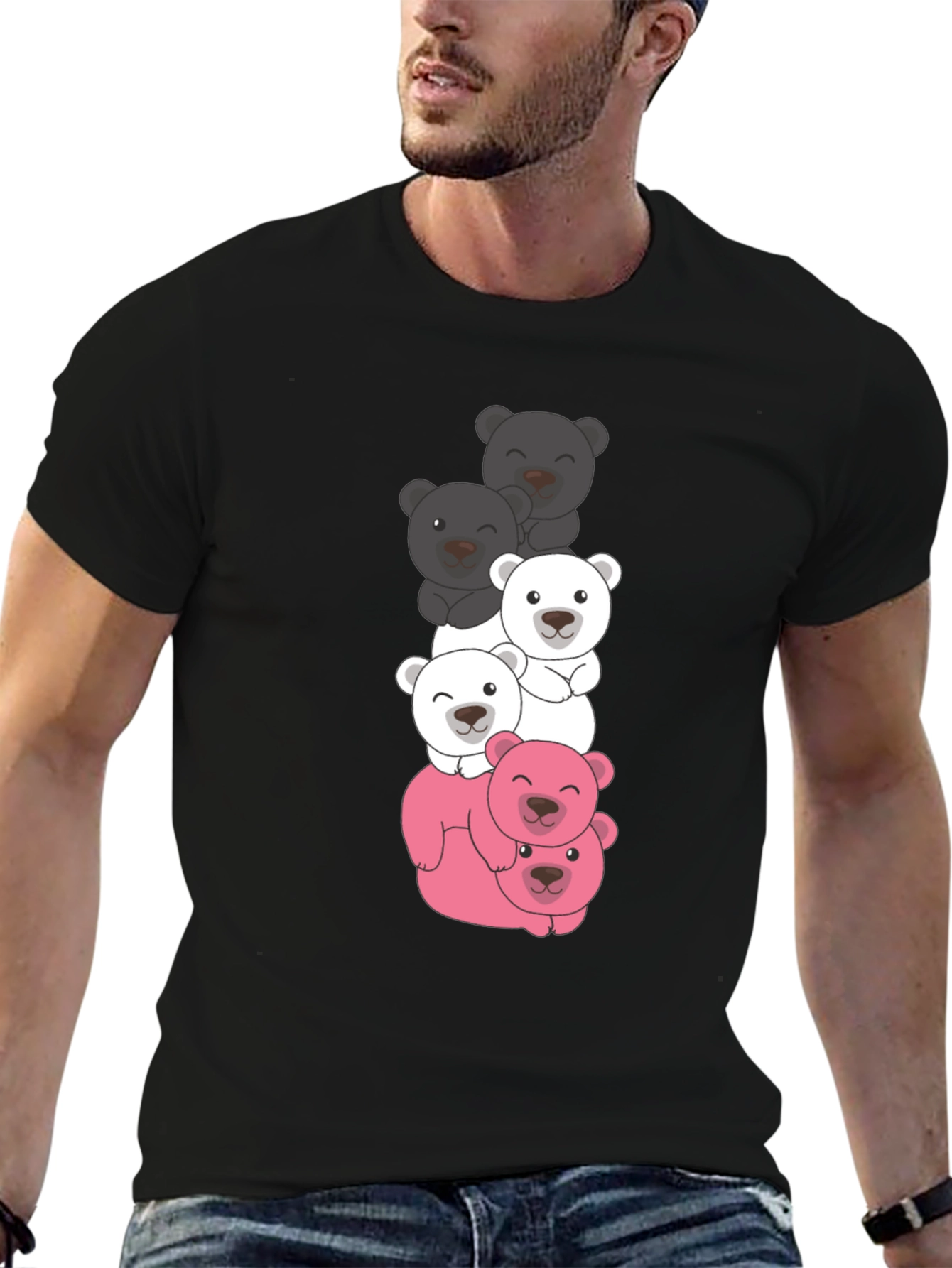 Stacked Bear T-Shirt - Cute & Fun Design